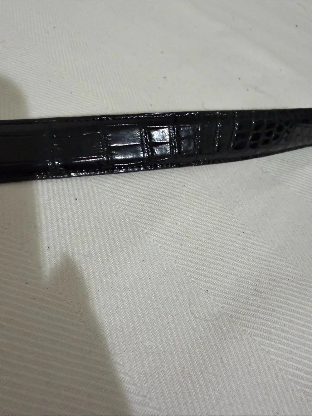 Trafalgar Black Belt Classic Vintage Embossed Leather Crocodile USA 34